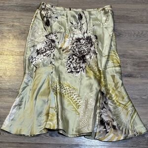 VTG Y2K Roberto Cavalli silk asian inspired knee length skirt IT 40 US 2/4 AUTH